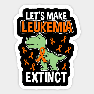 Leukemia Dinosaur Orange Ribbon Sticker